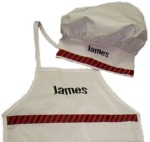 Boys Canvas Apron with Chef Hat Monogrammed Personalized Embroidered